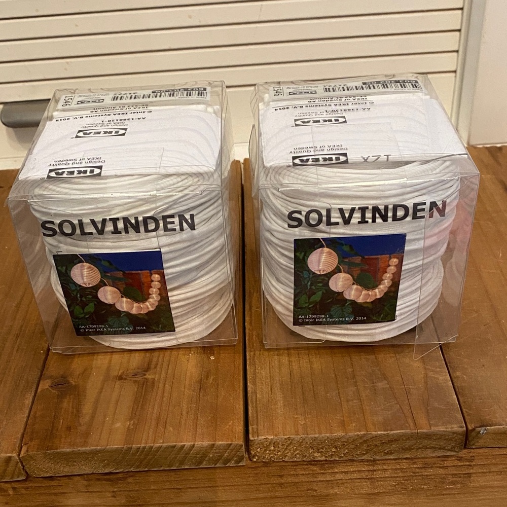 IKEA SOLVINDEN White Paper Lantern String Lights